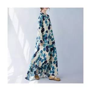 솔저스여성원피스 봄가을 바캉스룩 여행 라운드 빈티지 롱스커트 마 원피스 OPH3