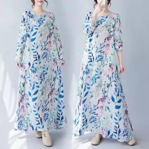 솔저스원피스 빈티지 롱스커트 마 봄가을 여성원피스 여행 라운드 OPH3