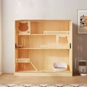 고양이빌라 원목캣하우스 반려묘케이지 숨숨집 고양이안전가드 실내놀이터 우드캣타워