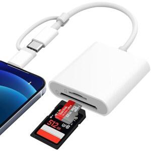 MAC용 SD 카드 리더 MICRO IPHONE용 어댑터 USB 메모리 플레이 디지털 카메라 플러그 커넥터 지원 라이트닝 듀얼 뷰어에서