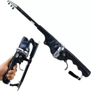 ccsxi 휴대용 포켓 낚싯대 극 - 접이식 텔레스코픽 디자인 여행/하이킹/백패킹을 위한 초소형 낚시 장비