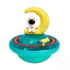 빙글빙글 돌아가는 LED불빛 분수우주선 안전 놀잇감 목욕장난감 교구