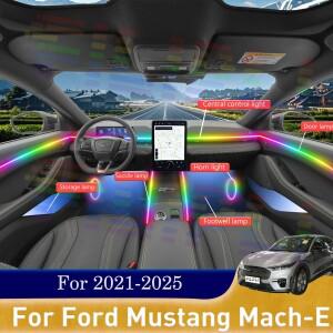 포드 머스탱 마하-E 블루투스 차량용 앰비언트 라이트 스트립, 모바일 앱을 통해 음악에 맞춰 RGB 색상 동