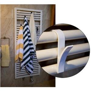 Kit Bathroom Hanger Clips Storage Ra Scarf Heated Towel Hooks Clear Holder Clothes Rail Radiator White