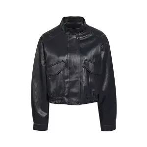 고급스러운 JJ지고트자켓 세미 모크넥 레더가죽 점퍼 GR4N0JK421