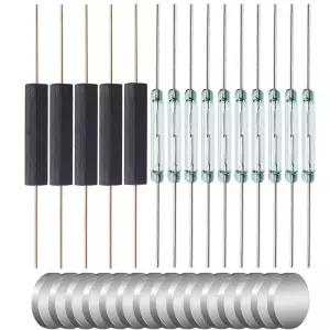 위더 (15pcs) 10pcs 유리 리드 스위치 5pcs 플라스틱 정상 개방(N/O) 접촉 자기 유도 2.5mm×14mm (15pcs