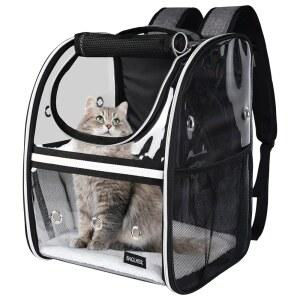 배글러 고양이 캐리어 백팩, 강아지와 작은 동물을 위한 플리스 패드가 있는 항공사 승인 반려동물 여행용