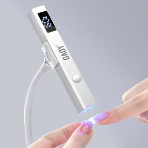 스탠드가 있는 GAOY 무선 네일 램프 젤 네일용 LCD 디스플레이가 미니 핸드헬드 UV 라이트 빠른 위한 충전식 USB 드라이어 실버