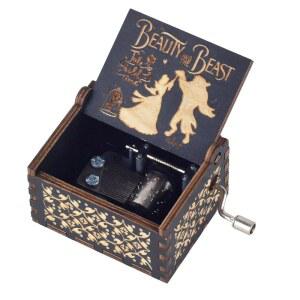 Ddjbdb 뮤직 박스 , 18 노트 메커니즘 앤티크 조각 나무 핸드 크랭크 뮤지컬 공예품, 아내 여자친구를 위한 발렌타인 크리스마스 선물