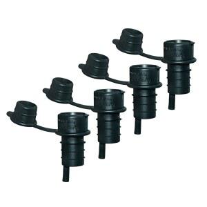 헤일리 코커 와인 병마개 / 푸어 오일 식초 디스펜서 스파우트 캡 포함 (4개 세트), 블랙