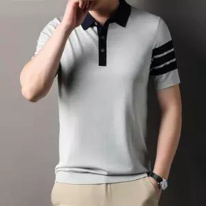 솔저스2 터틀넥 럭셔리 라이셀 티셔츠 혼방 폴라 반팔 남자 니트 캐주얼 여름 OPH1