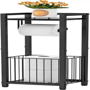 수납 랙이 있는 좁은 측면 화장지 홀더 - 욕실 작은 공간 휴지 등을 위한 독립형 롤