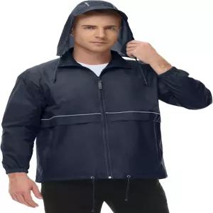 티힌 남성용 레인 재킷 사이클링 러닝 후드 윈드브레이커가 달린 방수 레인코트 하이킹