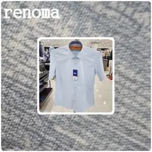 [레노마셔츠]반소매/슬림핏/활동성 편한 스판/카라 안 배색/남성 반팔 셔츠