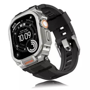 호환   워치 울트라 3 2 49mm 밴드 스포츠 실리콘 브레이슬릿 스트랩 메탈 보호 범퍼 포함 iWatch 49MM