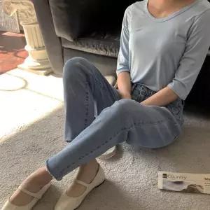 [신상오픈런]배기청바지 테이퍼드 밴딩 비조 항아리 여성데님팬츠 (31564721)