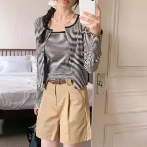 [신상오픈런]스트라이프가디건 골지나시 크롭핏 봄투피스 슬리브리스 (30953411)