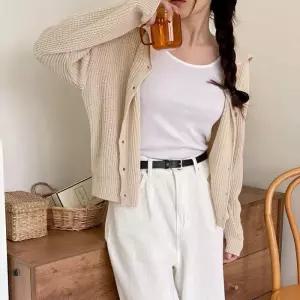 [신상오픈런]단추가디건 기본핏 뜨개질 빅카라 골지 봄니트 (29759213)