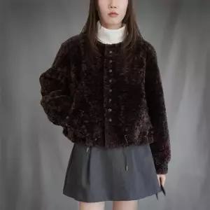 [신상오픈런]여성 겨울 포켓 털 자켓 소프트퍼 버튼 스트링 연말 스타일 (43166825)