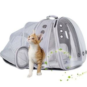 최대 20파운드까지 들어갈 수 있는 듀얼 확장형 고양이 백팩 캐리어, 큰 뚱뚱한 고양이와 작은 강아지를 위한 반려동물 캐리어