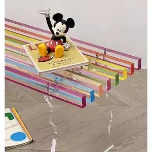 아크릴 인테리어 공원 벤치 카페 의자 레인보우