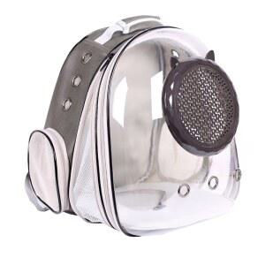 확장 가능한 고양이 캐리어 백팩, 고양이용 백팩 작은 강아지, 항공사 승인 버블 우주 캡슐 비행사 캐리어(회색, 전면 확장)