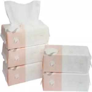 케어보리 엑스트라 도톰 드라이 와이프 100 면 보풀 없는 티슈 (5팩)