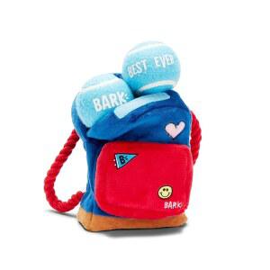 box 2 in 1 인터랙티브 플러시 강아지 장난감 - 개와 강아지를 위한 찢고 드러내는 삐걱거리는 애완동물 자극 | 얀스푸프 백팩 (대형)