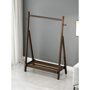 나무 접이식 스탠드행거 철제 옷장 우드행거 사무실 좁은 틈새 우드 코트랙 원목행거 선반형