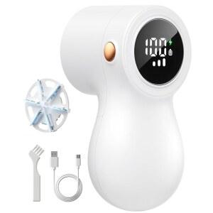 패브릭 면도기, 교체 가능한 칼날 3개가 달린 옷용 콜드 스카이 보푸라기 제거기, 디지털 디스플레이가 있는 전기 스웨터의 퍼즈와 알약을 제거하는 3단 디퍼저