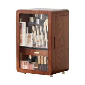 정리함 보관함 수납함 미니화장대 스킨케어 브러쉬 투명 화장함 본품 회전형