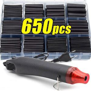 검정색 열수축 키트 내열성 와이어 연결 전기 슬리브 절연 수축 튜빙 튜브 케이블 보호 포장