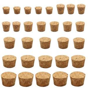유리병, 공예 및 홈 데코용 천연 코르크 마개, DIY 프로젝트용 테이퍼드 코르크, 밀폐 밀봉, 실험실 와인 병용 30PCS
