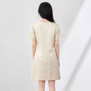 피콜로 여자 데일리룩 스커트 A라인 프렌치 금선 엠보 원피스 오피스룩 KUK1