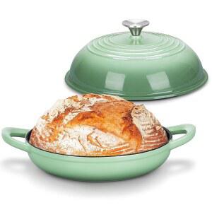사워도우 베이킹용 브레드 더치 오븐(5.5 있는 뚜껑이 피스타치오 열 손잡이가 QT) 및 냄비 사용 오븐 에나멜 이중 논스틱 시 조이페어 최대 주철 고른 500 F 팬 그린
