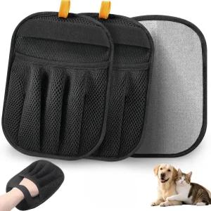 살합 반려동물 제모 장갑(2팩) - 가구 자동차 의류 및 침대용 재사용 정전기 방지 세탁 가능 가정용 간편한