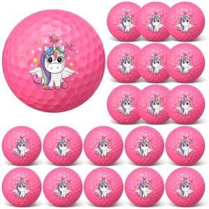 실내 또는 실외 훈련 스포츠를 위한 Silipull 20개 유니콘 골프공 핑크 재미있는 골프 연습공 크리스마스 휴가 생일 선물