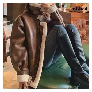 위시드 하이넥 레더 버클 무스탕 자켓 (WIADJK023) 669642