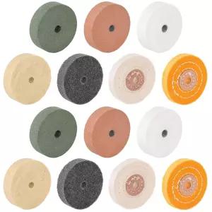 미니 소형 연마기 전기 드릴 연마 녹 제거 가정용 DIY용 연마용 헤두메 14개 연삭 휠 세트 7가지 다른