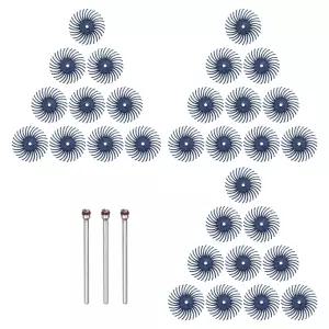 하핑턴 30pcs 방사형 브리스틀 디스크 세트 1 120 그릿 디테일 연마 브러시 키트 갭 휠 모음 보석 목재