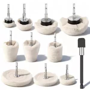 드릴 버퍼 육축 및 연장 막대가 있는 멀티 사양 휠 키트 금속 스테인리스 스틸 보석 목재 세라믹 유리용