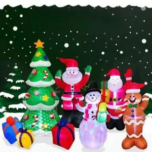 산타 크리스마스 트리 풍선 장식 led 눈사람