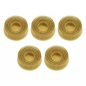 하핑턴 5pcs 브리스틀 디스크 2 80 그릿 연마 브러시 디버링 전기 퀵 체인지 롤 잠금 코팅 제거 금속용