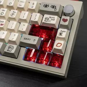호환  빨간색 투명 키캡 10키 체리 프로파일 PC 키캡 스페이스바 6.25U ESC 엔터 쉬프트 키 맞춤형 식 키보