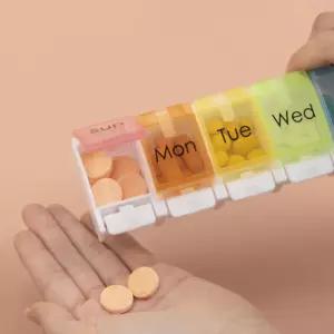 의품 보관함 데일리 스마트 무지개 요일 휴대용 영양제통 용기 35WD9E47D