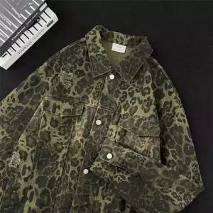 남친 빈티지 솔리드 패턴 야한 데이트룩 긴팔 레오파드 봄가을 군소 셔츠 코트 메탈 버튼 인기1