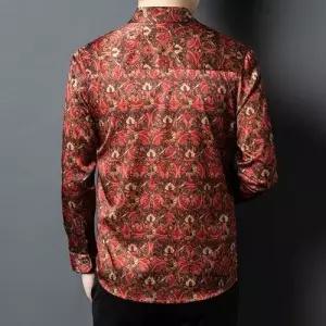 남친 실크 캐주얼 솔리드 얇은 데이트룩 중년 뽕나무 긴팔 봄가을 셔츠 프린트 트렌드 인기3