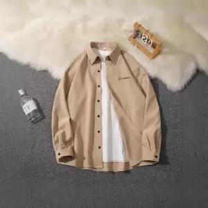 캐주얼 남성 솔리드 데이트룩 빅사이즈 긴팔 셔츠 인기1