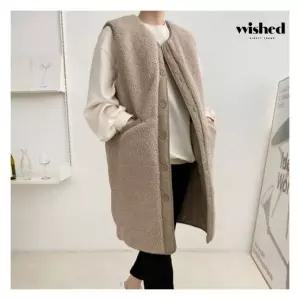 위시드 리버시블 양털 포인트 버튼업 롱 베스트 (WIADVT007) 669487