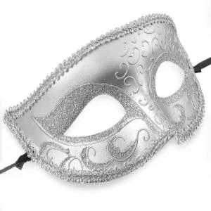 남성용 퀼락스 가면극 빈티지 블랙 할로윈 파티 무도회 의상을 위한 베네치아 마스크